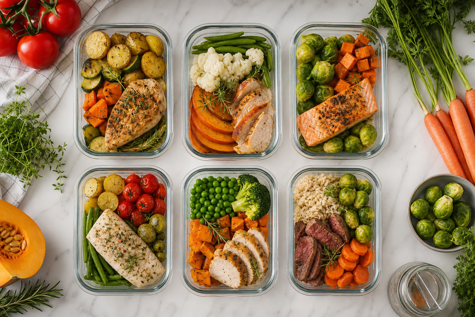Meal Prep Starter Kit met voorbereide maaltijden